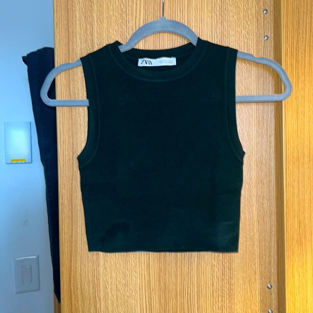 Green Cropped Zara Tank